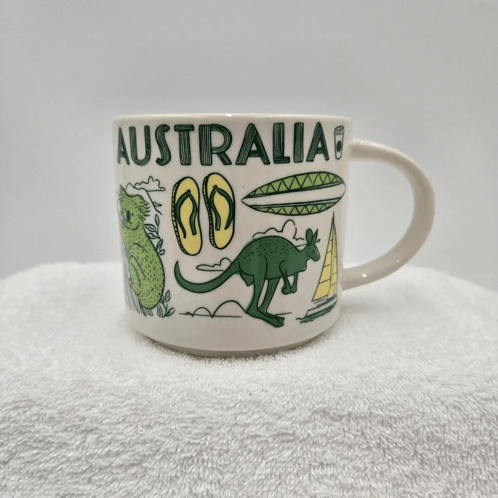 Starbucks Been There Series Australia Mug 2024 White Green Yellow Coffee & Tea